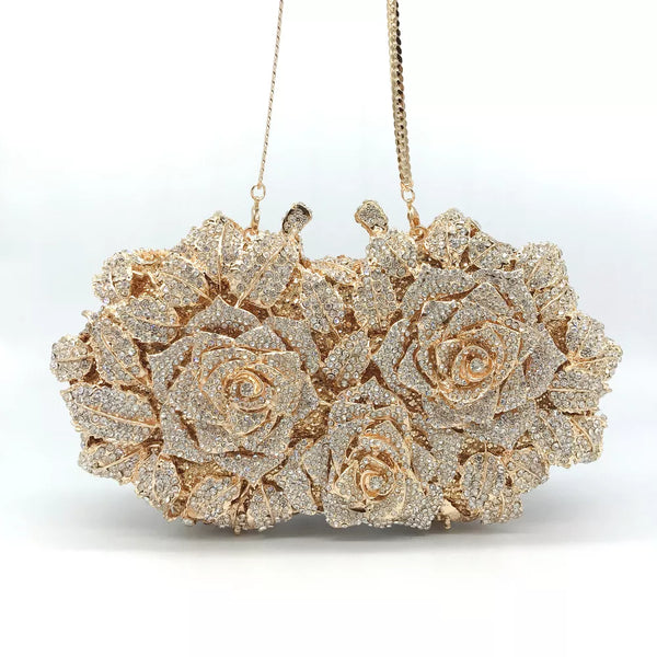 Golden Flowers Holiday Clutch