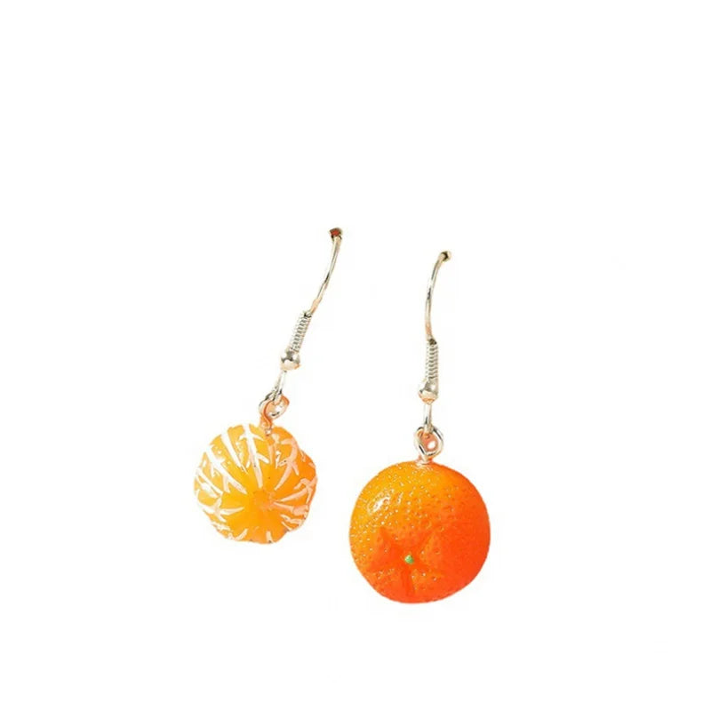 Orange Fruit Drop Hanging Earrings