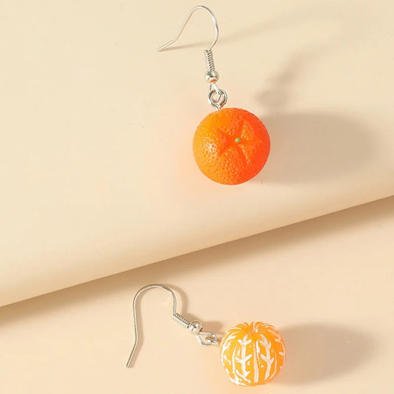 Orange Fruit Drop Hanging Earrings