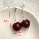 Small Sweet Red Cherry Earrings